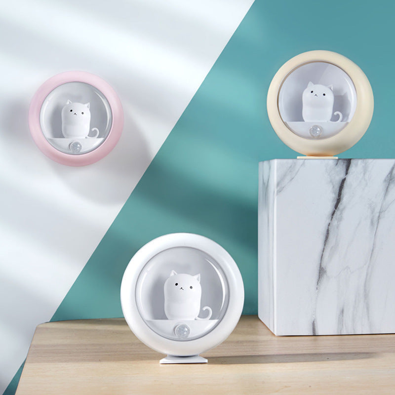 pink orange and white cat night lamps