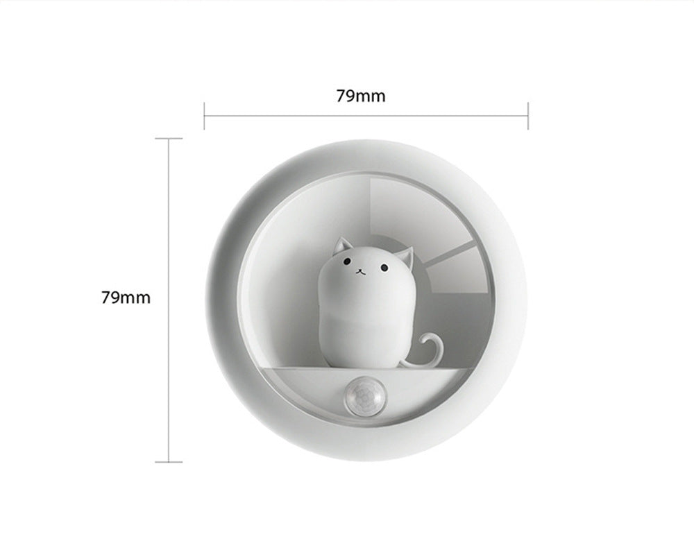 little white cat night lamp size