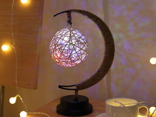 Moon shaped LED desk night light