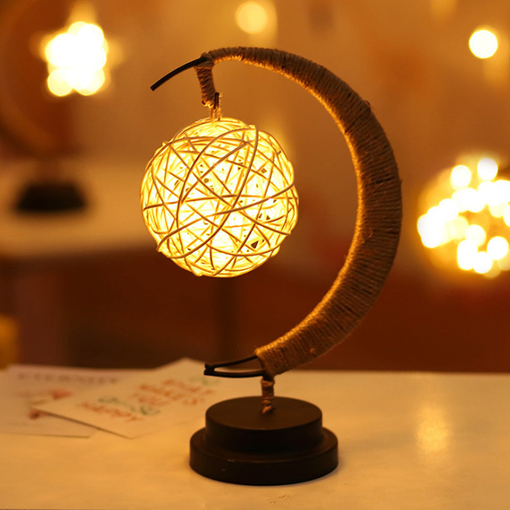 Moon shaped LED desk night light