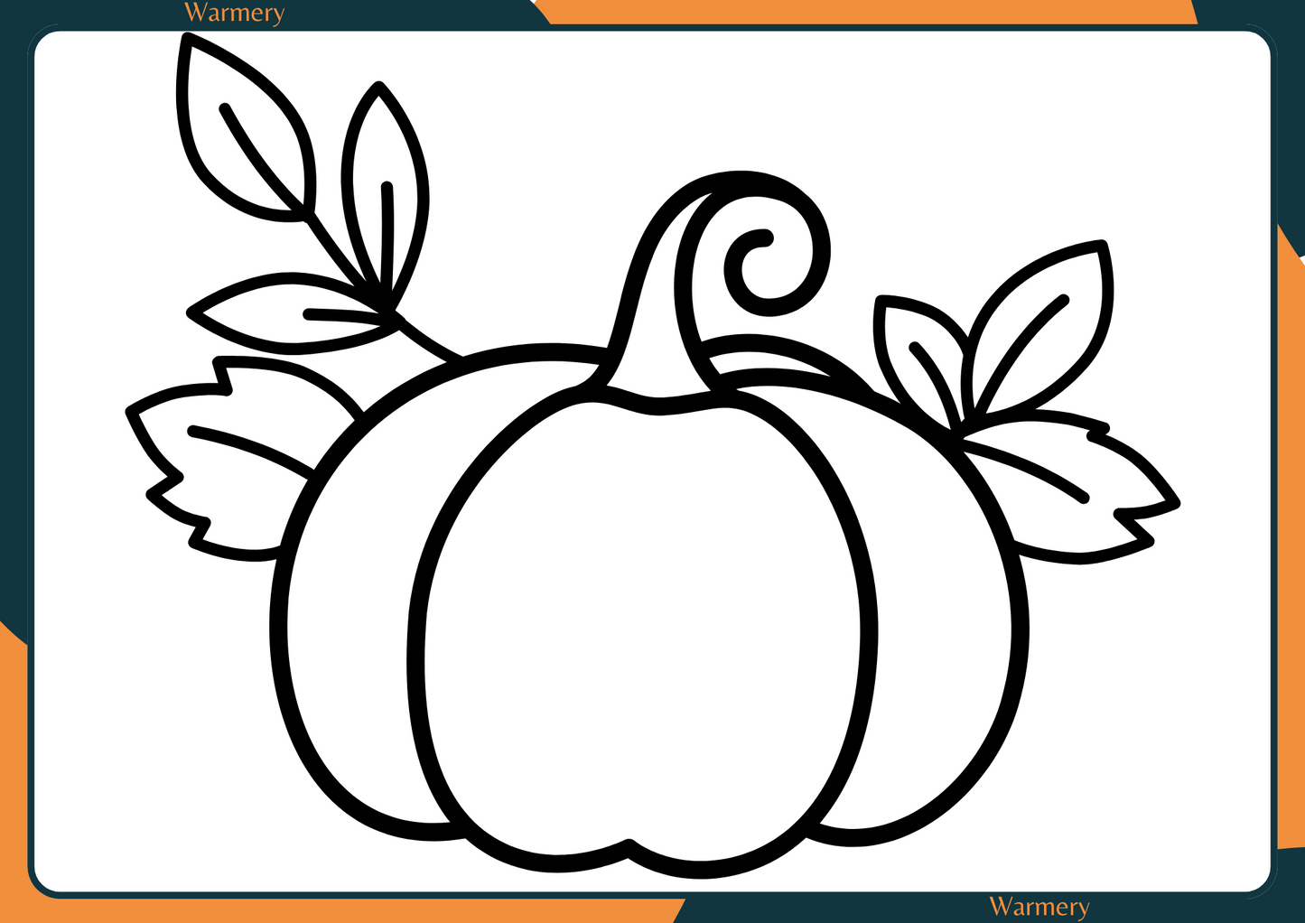 Autumn Pumpkin Digital Colouring Sheet
