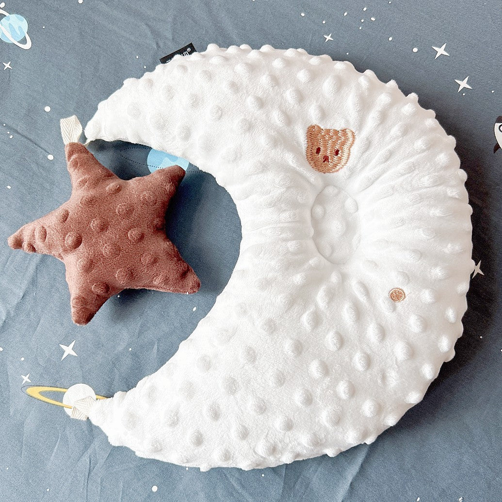 Baby Velvet Comforter Shaped Pillow with a brown star