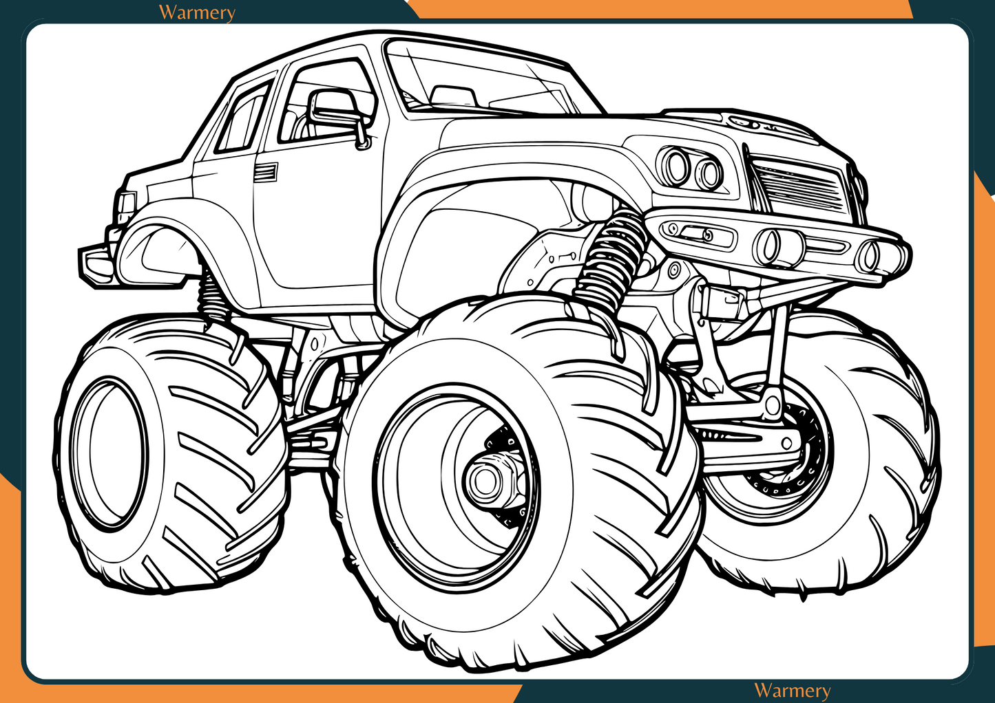 Big Wheel Truck Digital Colouring Sheet