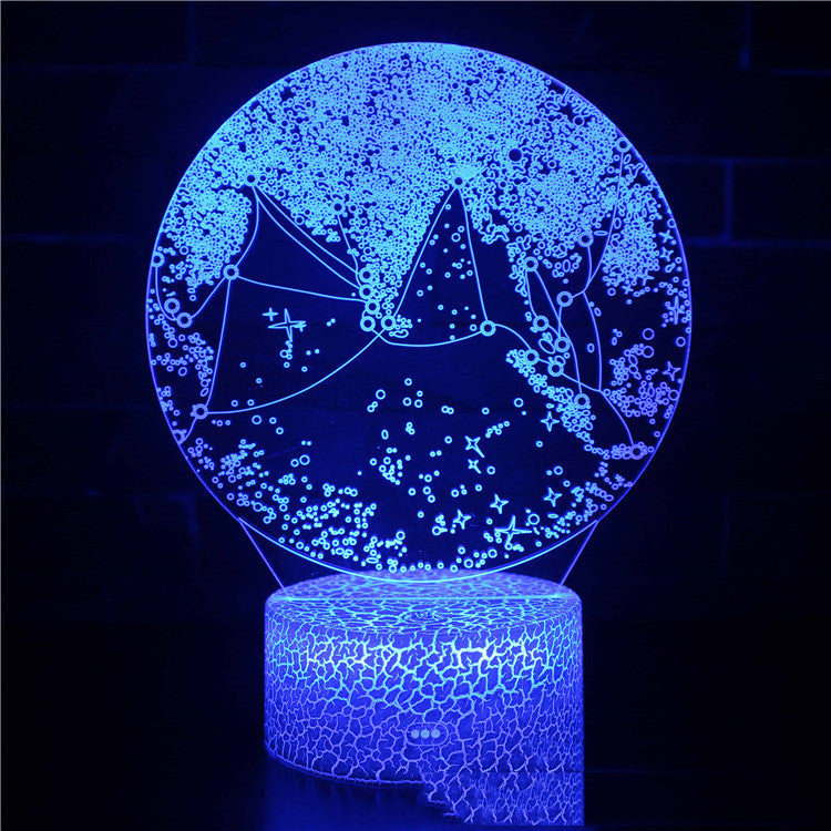 Blue Round Bedside Night Lamp