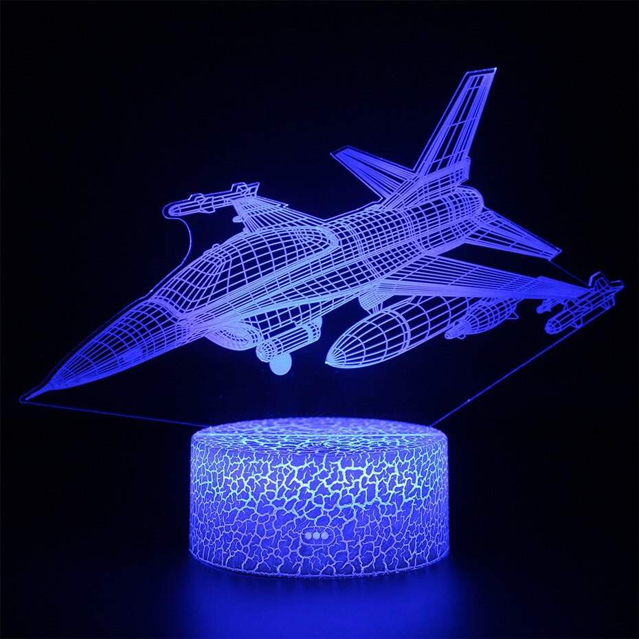 Blue Airplane 3D Night light