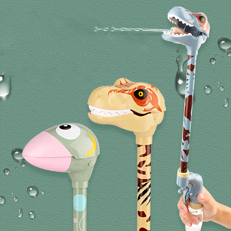 Blue Dinosaur Spitting Water, still yellow and green flamingo water guns