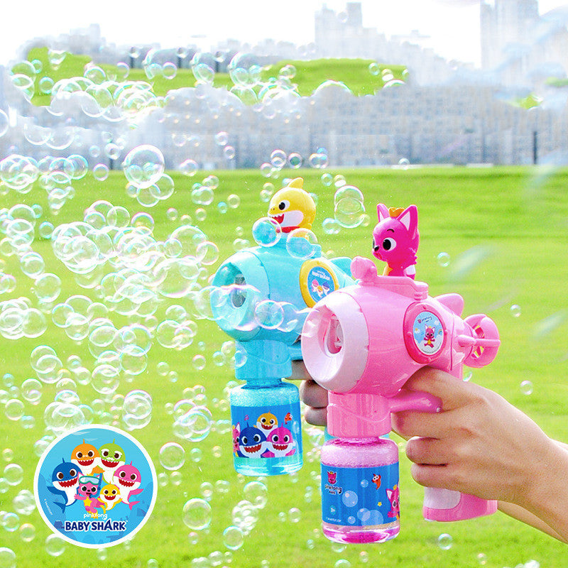 Blue and Pink Automatic Bubble Blowing Machines for Kids