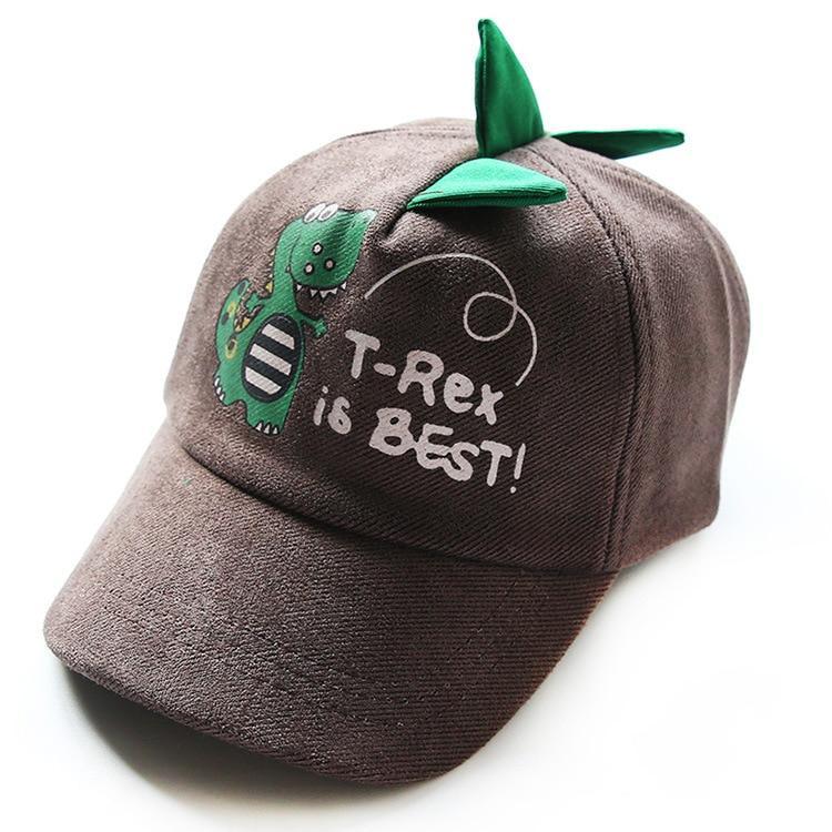 Brown T Rex kids cap