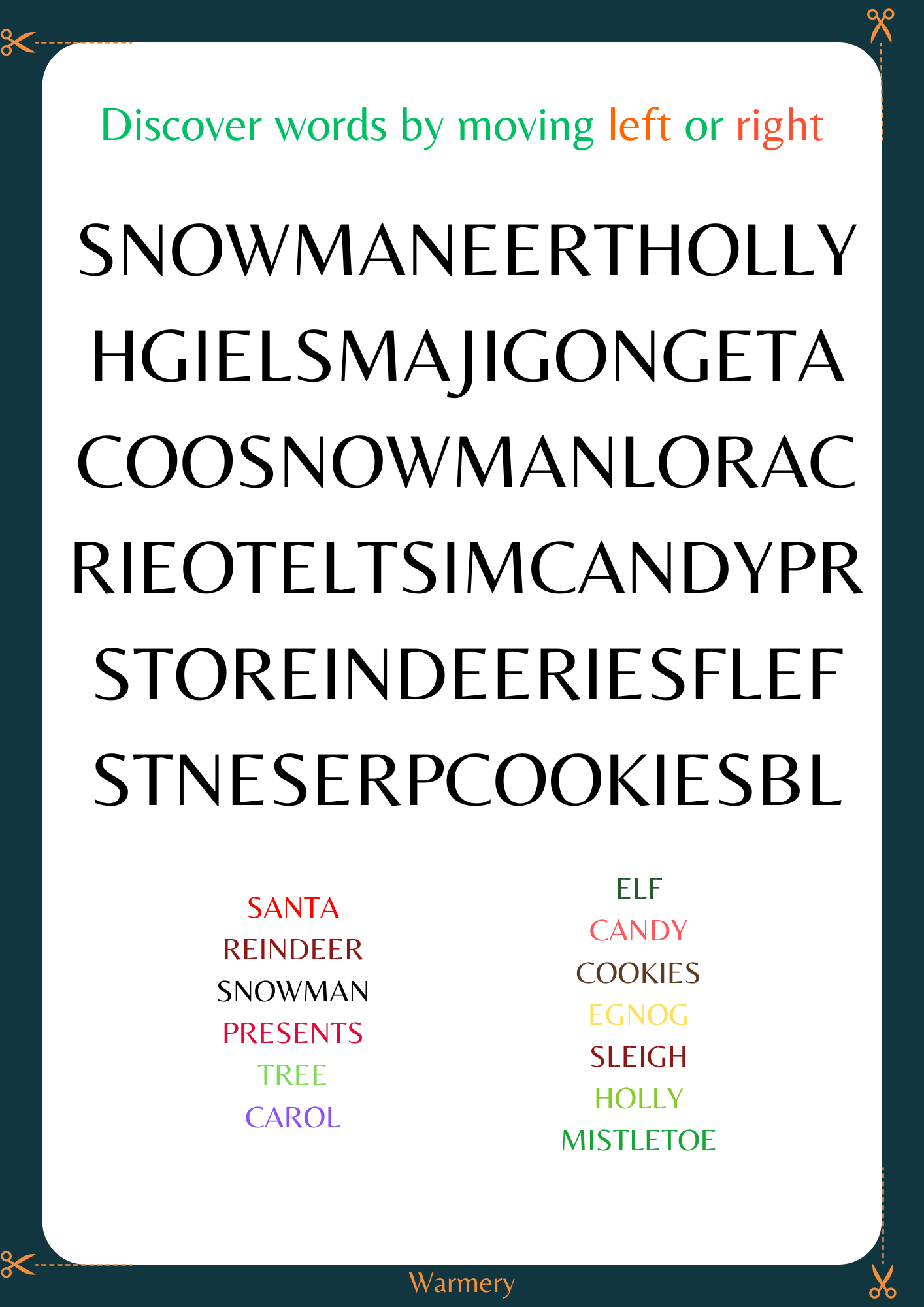Free Christmas Word Search Template