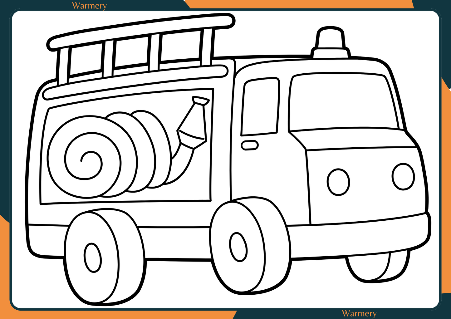 Fire Truck Digital Colouring Sheet_2