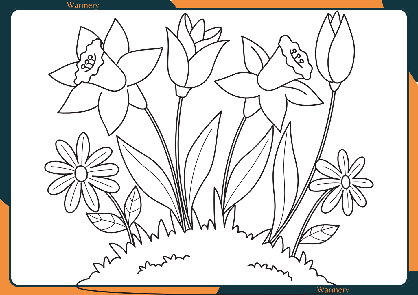 Flowers Digital Colouring Sheets 3
