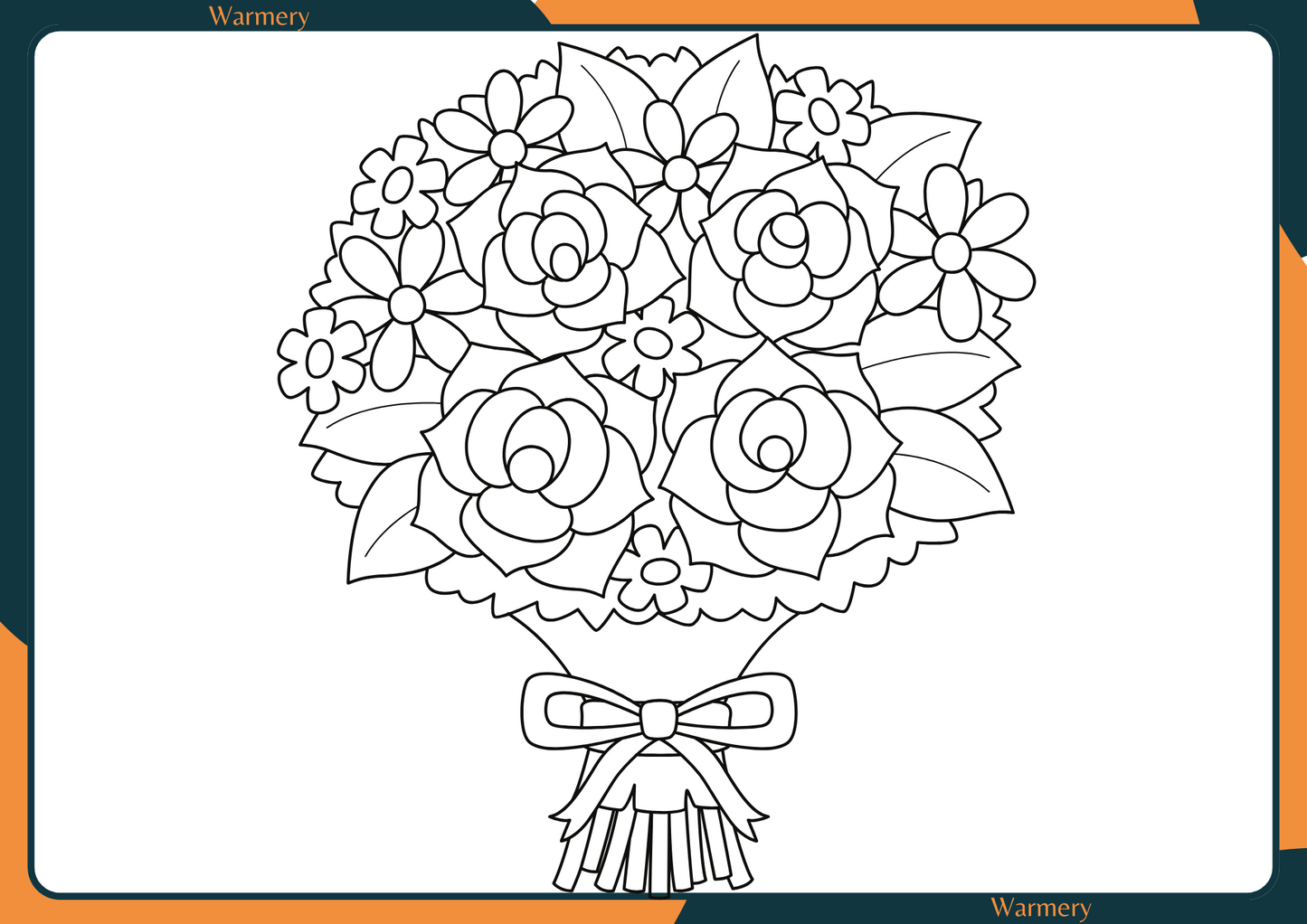 Flowers Digital Colouring Sheets 3 bouquet