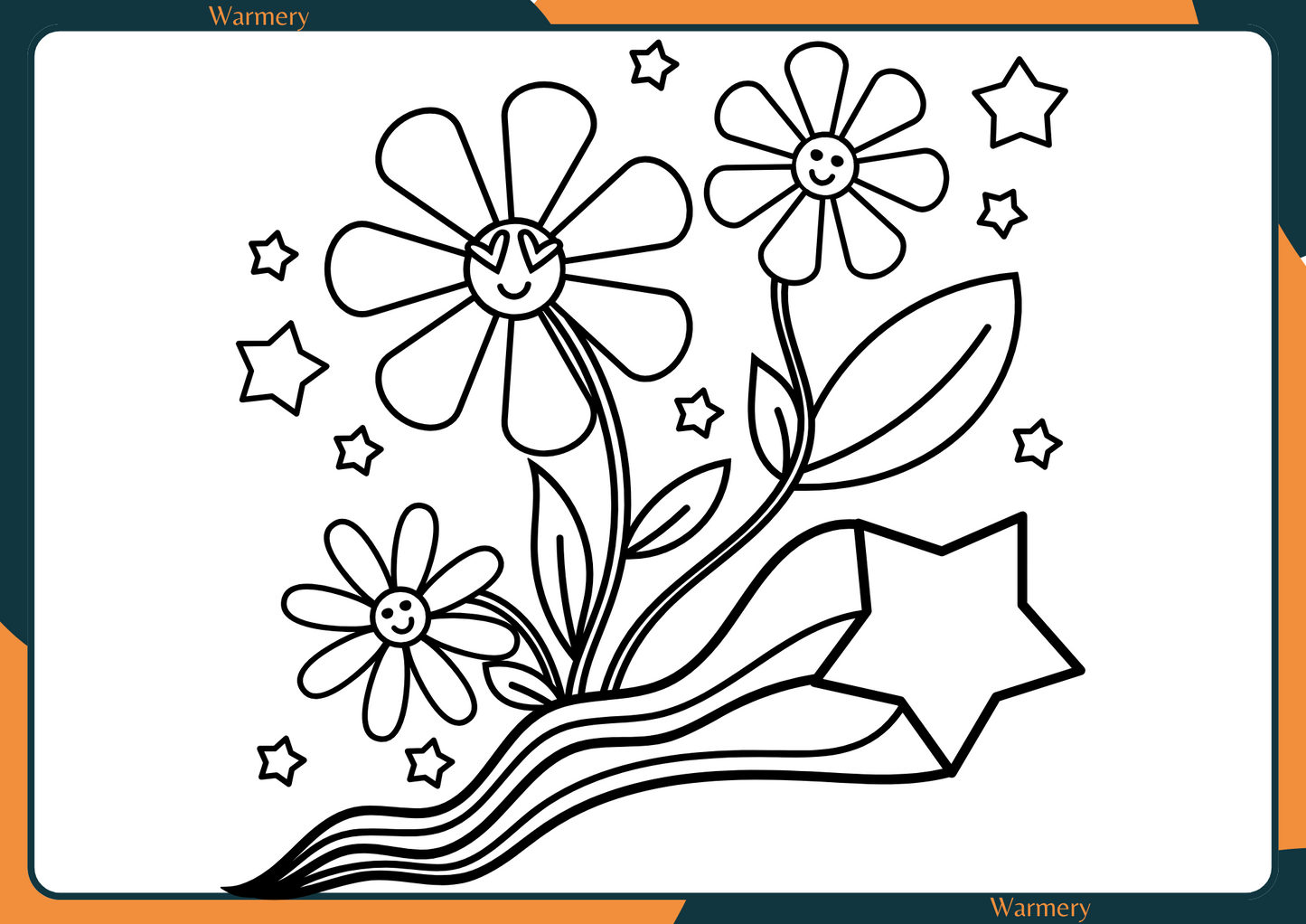 Flowers Digital Colouring Sheets 8