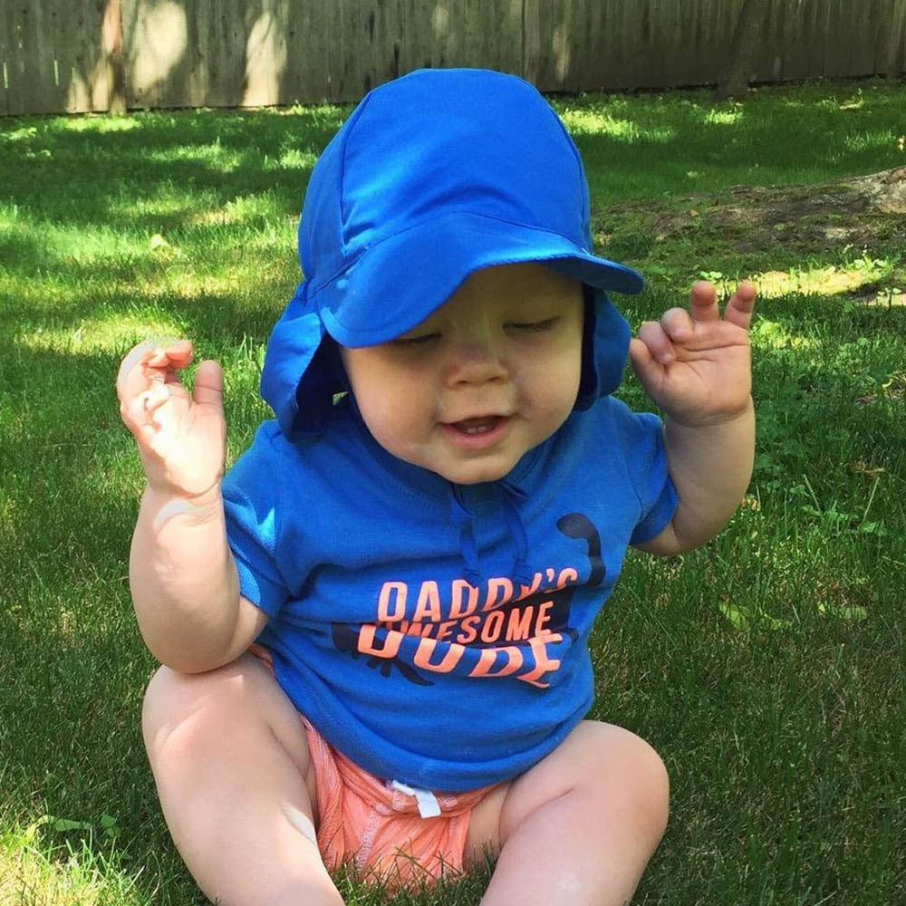 Light Blue Children's Bucket Hat on a child