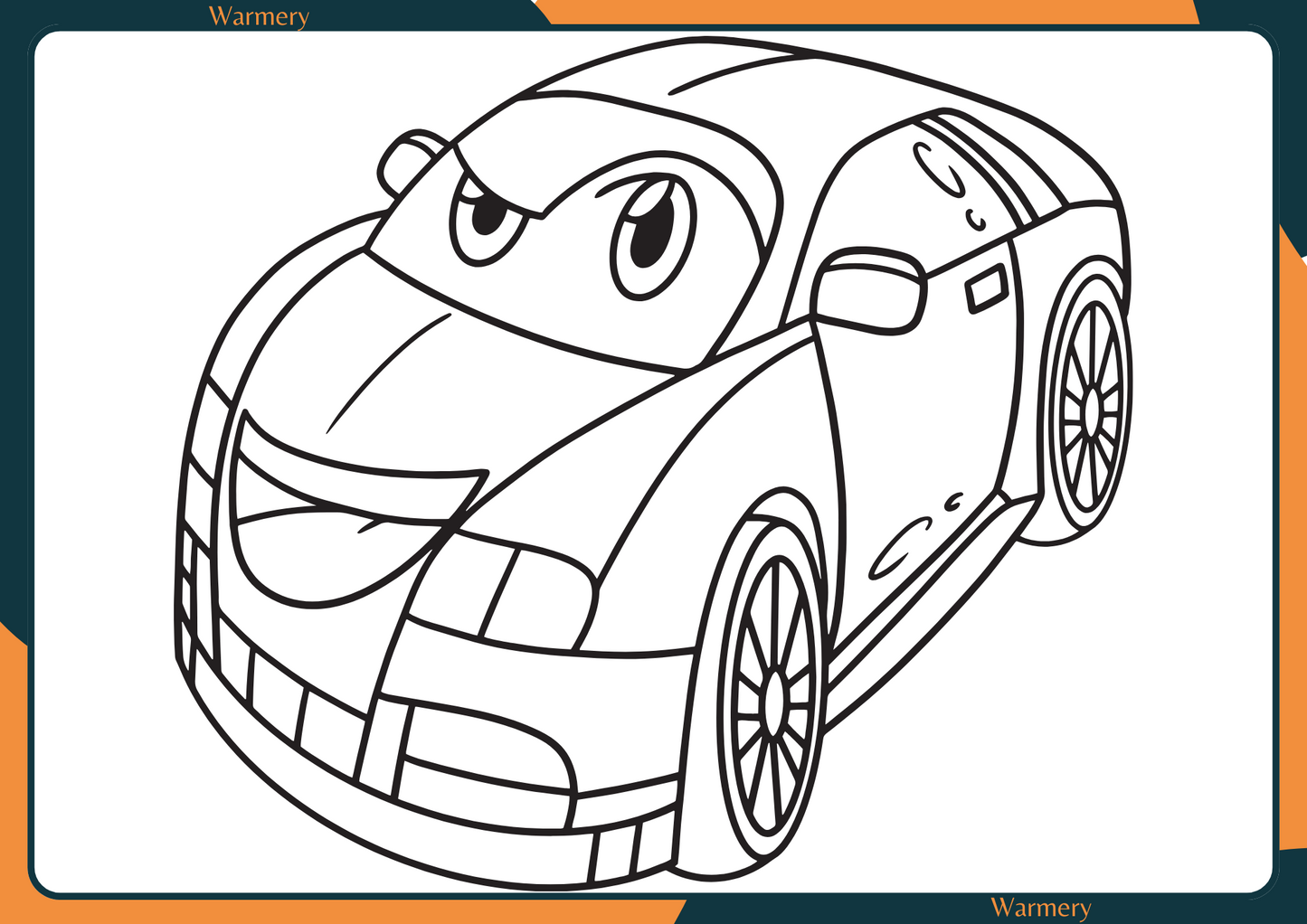 Mini Race Car Digital Colouring Sheet