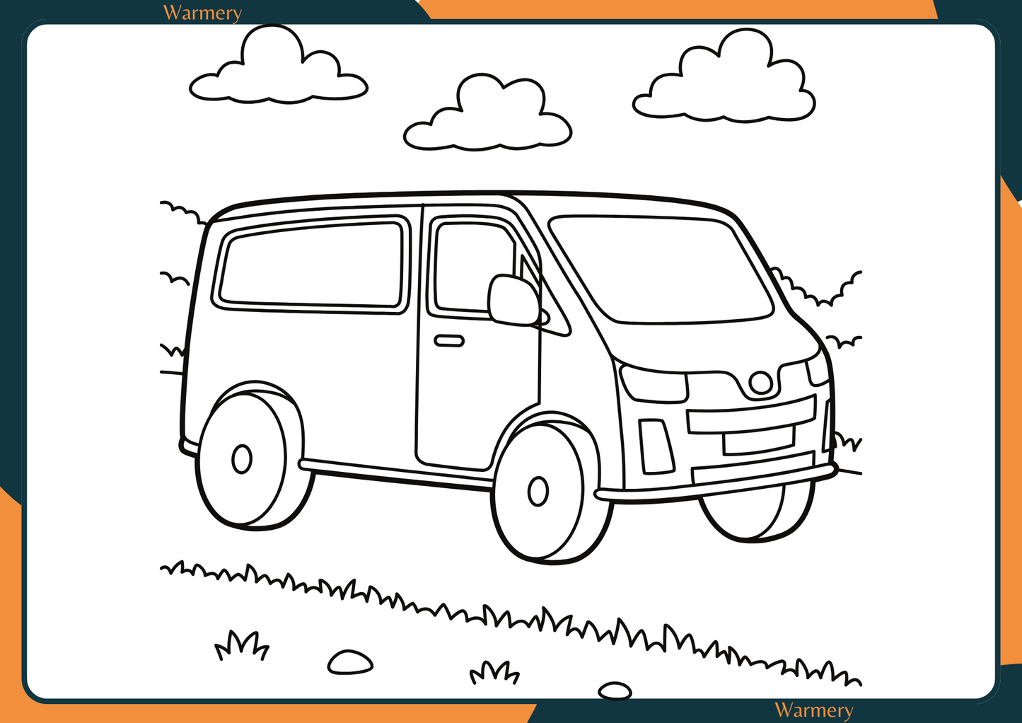 Mini Van Digital Colouring Sheet