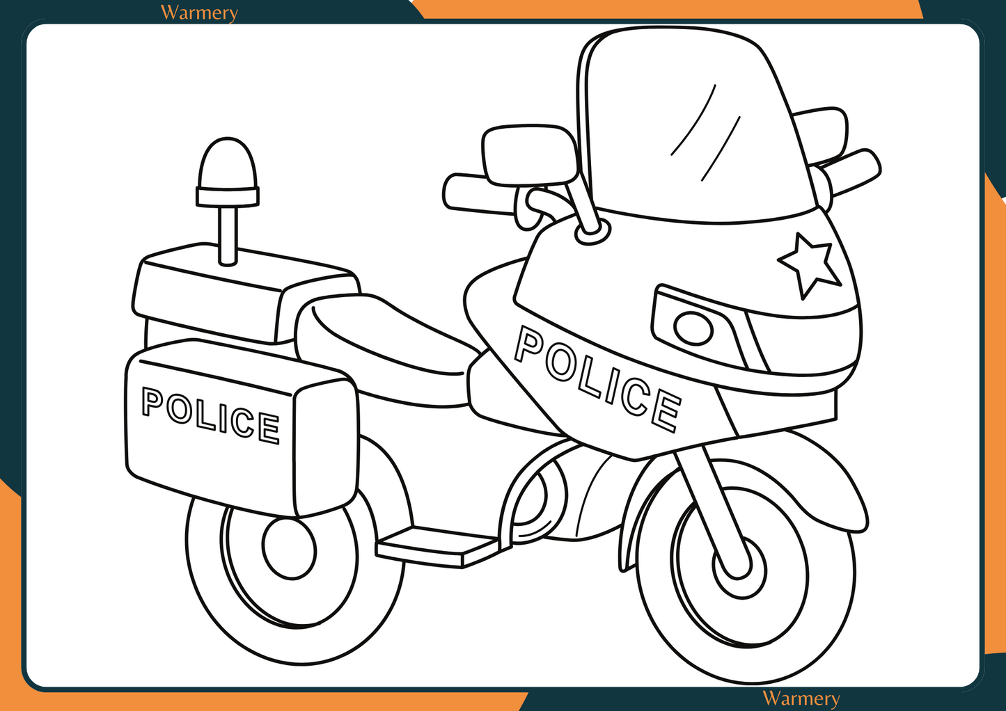 Motor Bike Digital Colouring Sheet