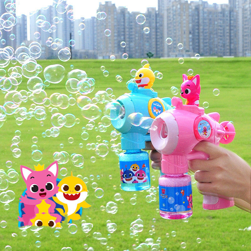 Pink and Blue Automatic Bubble Blowing Machines for Kids
