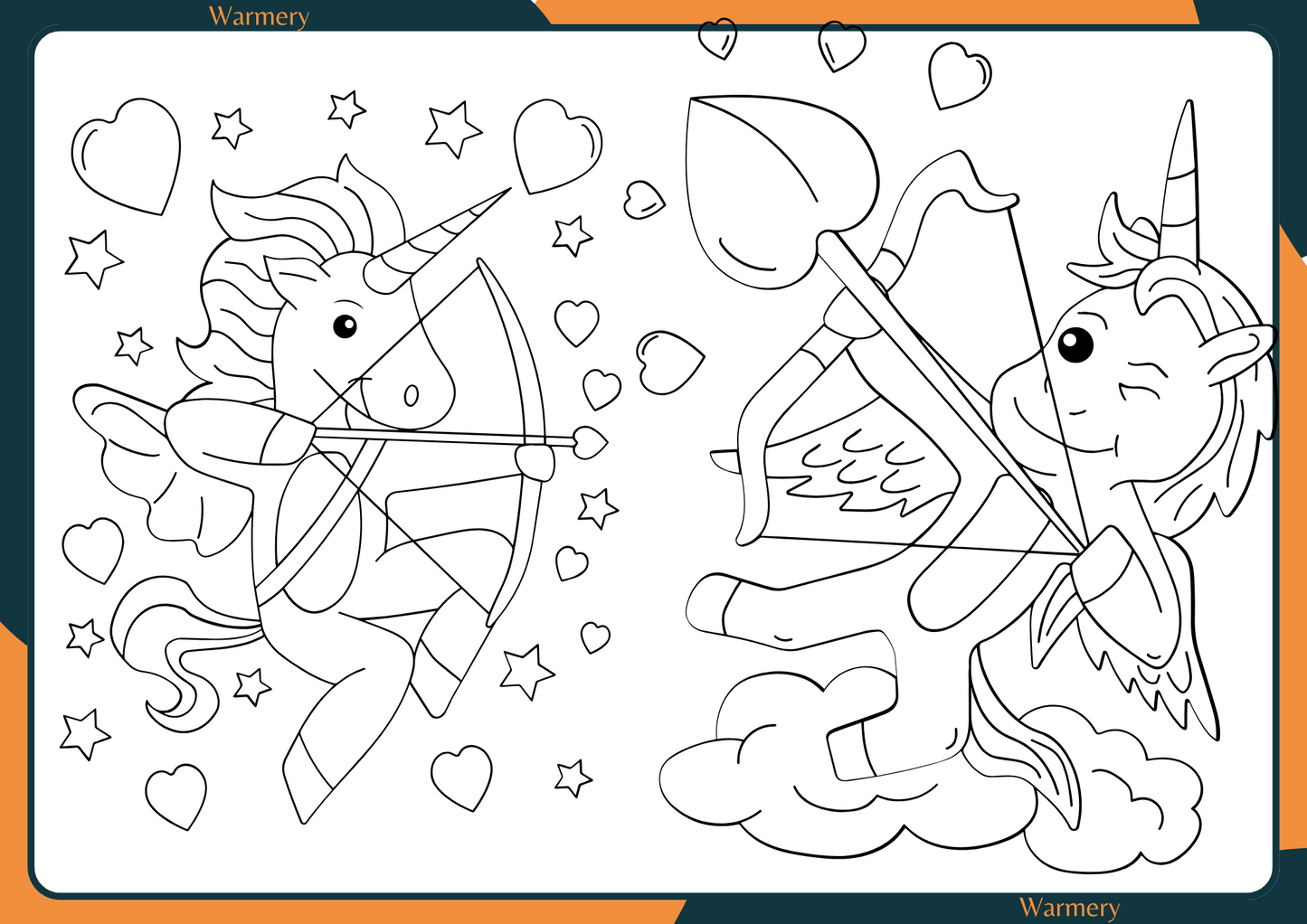 PlayfulUnicornsValentineDaythemedcolouringPage