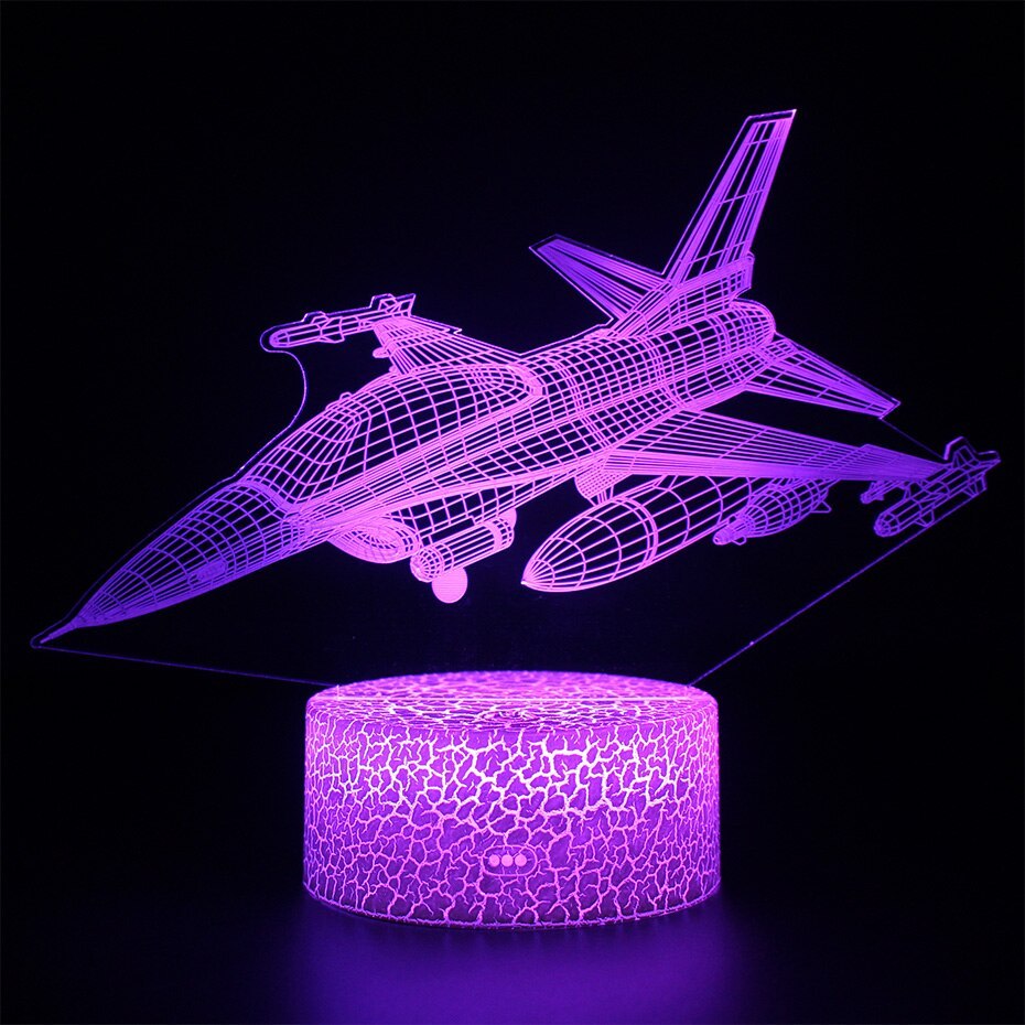 Purple Airplane 3D Night light