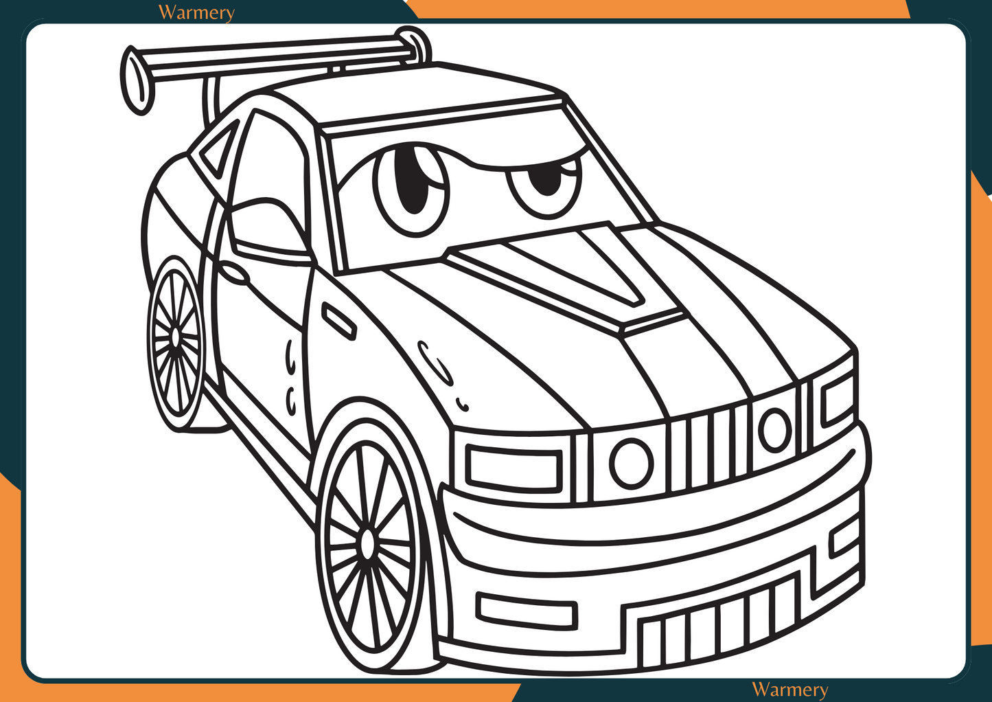 Racing Car Digital Colouring Sheet