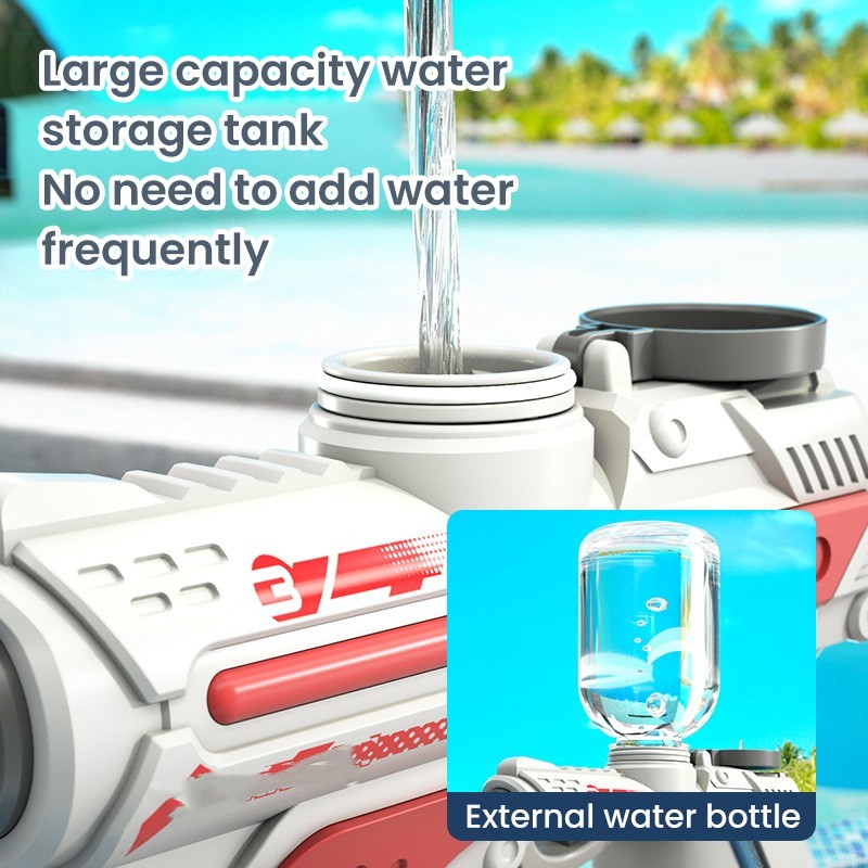 Red High-Tech Automatic Water Gun water capacity