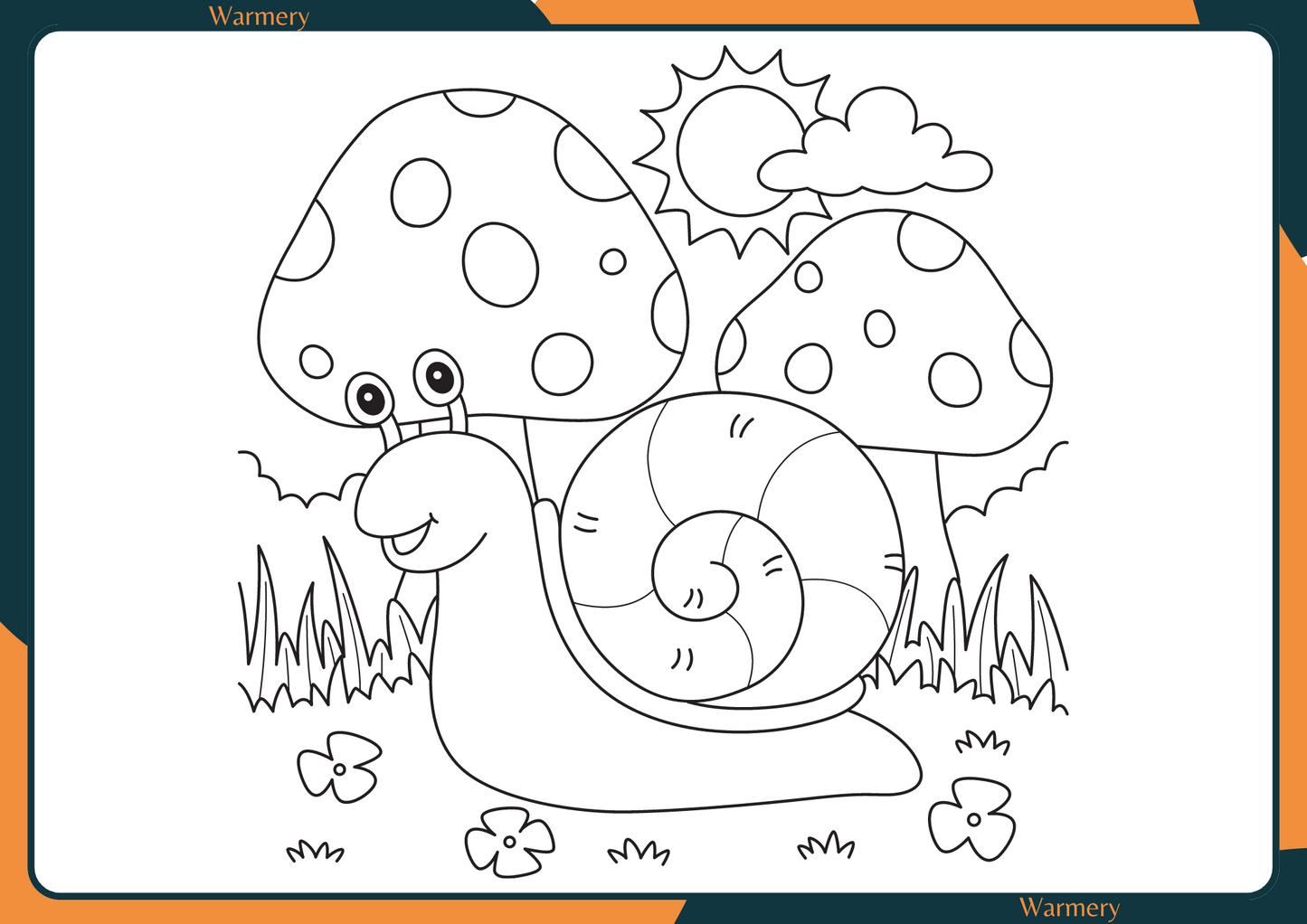 Snail Digital Colouring Sheet