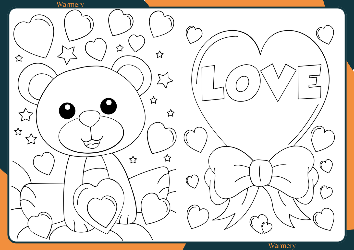 TeddyBearandLoveBalloonColouringPage