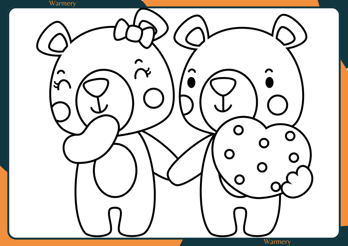TeddyBearsHoldingHandsColouringPage