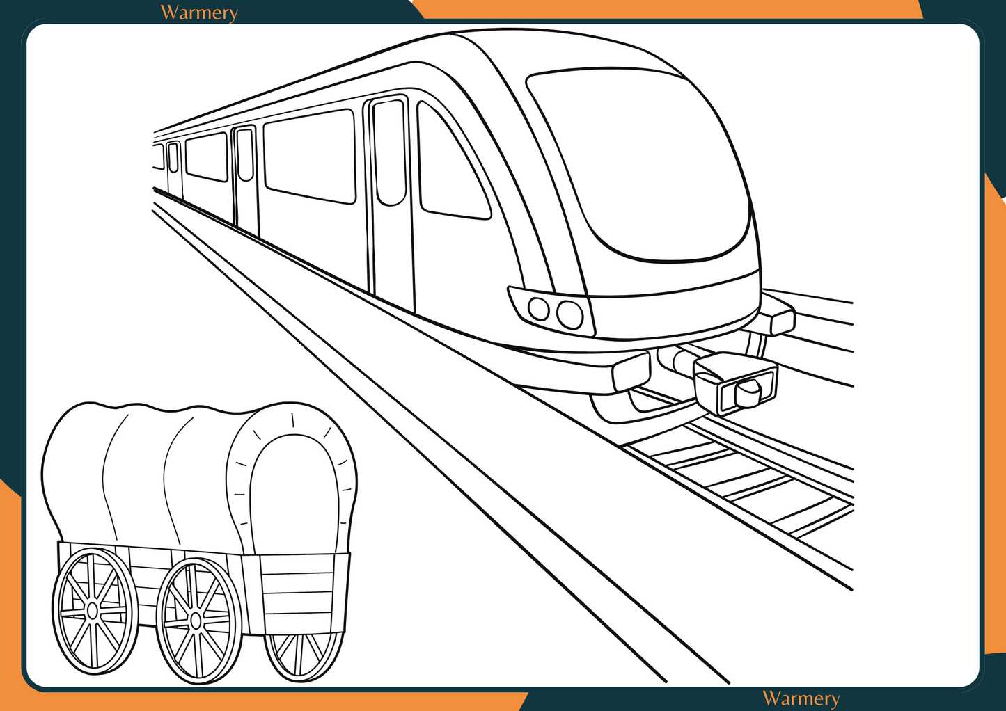 Train Digital Colouring Sheet