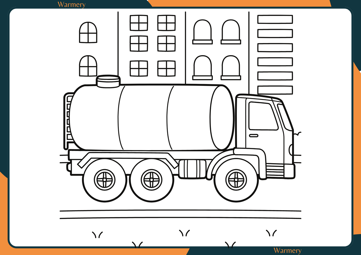 Transporting Truck Digital Colouring Sheet