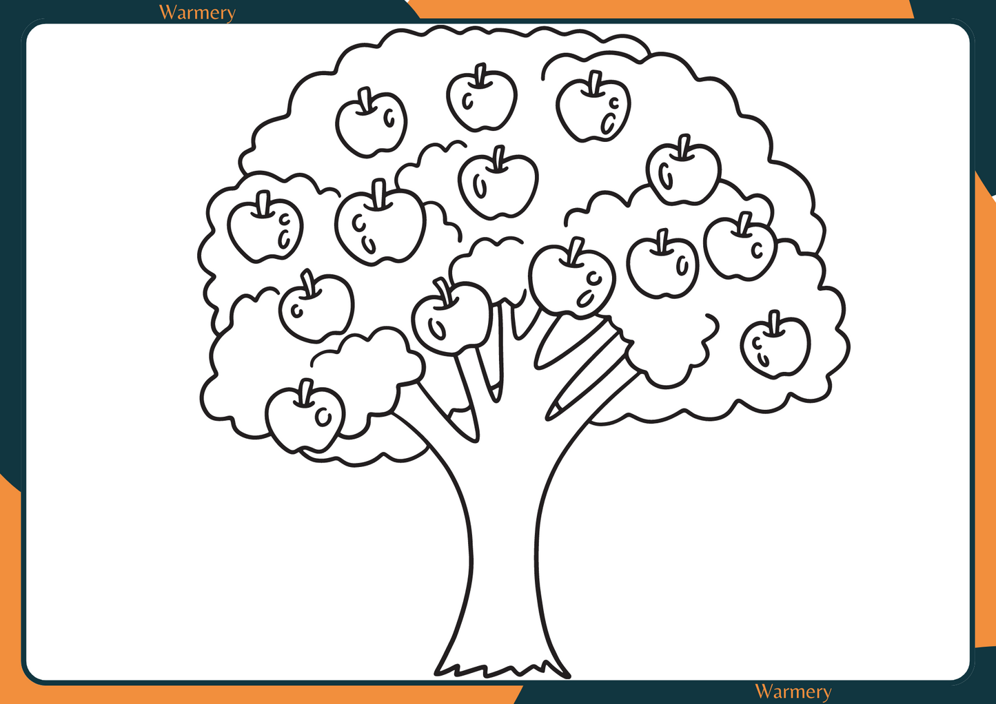 Tree Digital Colouring Sheet