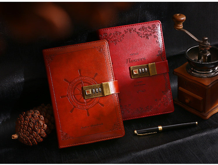 Retro password notebook with lock