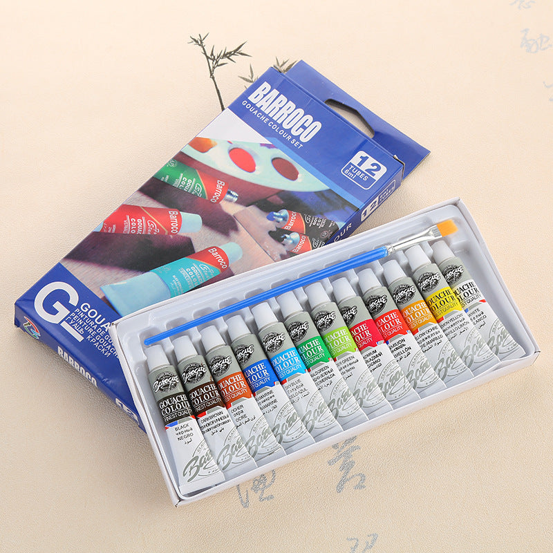 12 Colours Gouache Paint Set for Beginners
