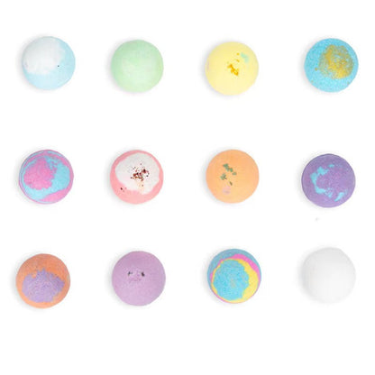 12 various colours bath bombs