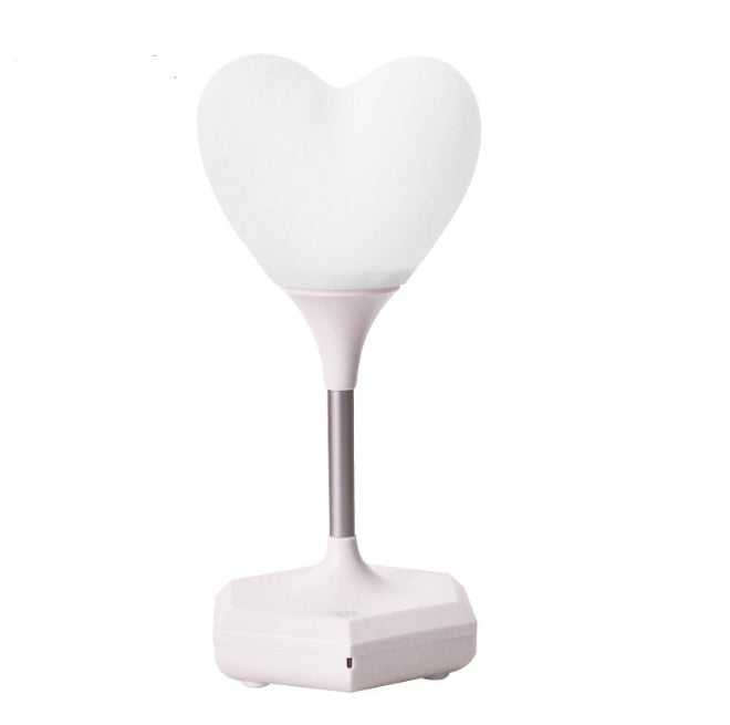 white heart shaped night lamp with white base