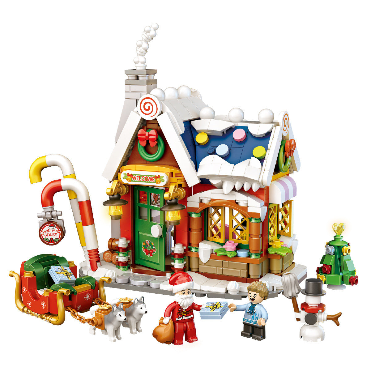 Christmas House Building Blocks Children's Puzzle Toy