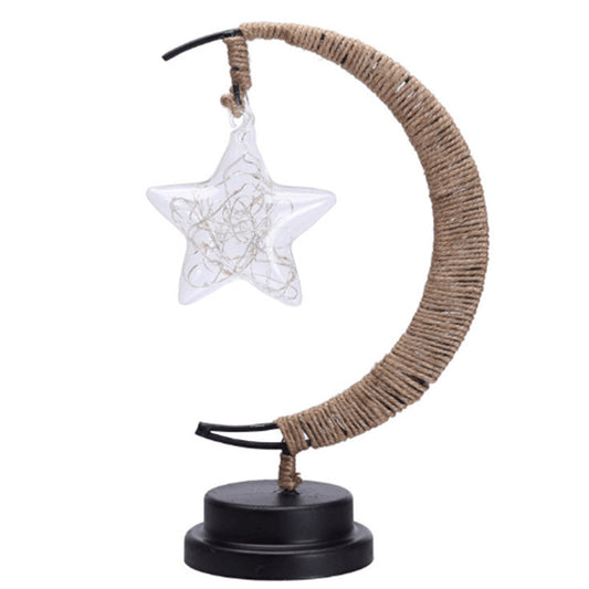 Hanging Star on the Moon Shaped Night Lamp