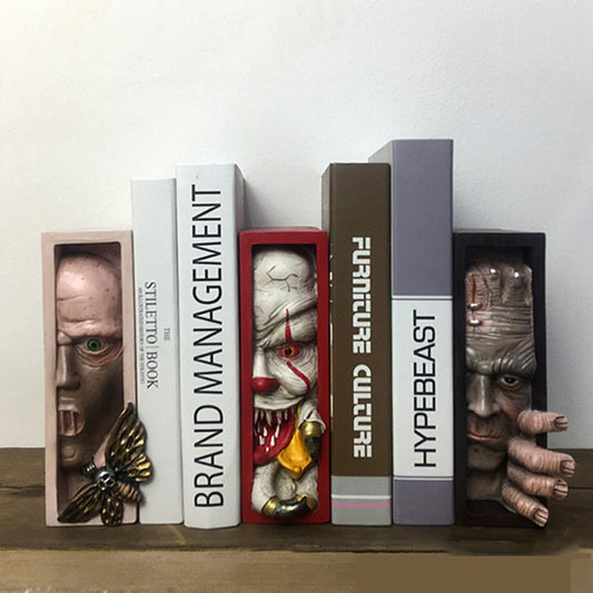 Horror Peeping On The Bookshelf Bookends Home Décor