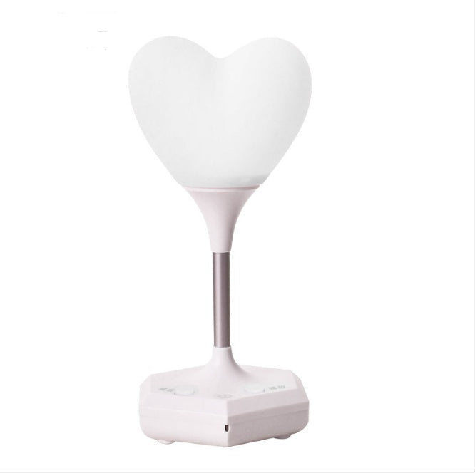 white heart shaped night lamp with white base