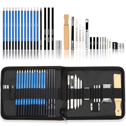 33 Piece Sketch Pencil Set For Beginners