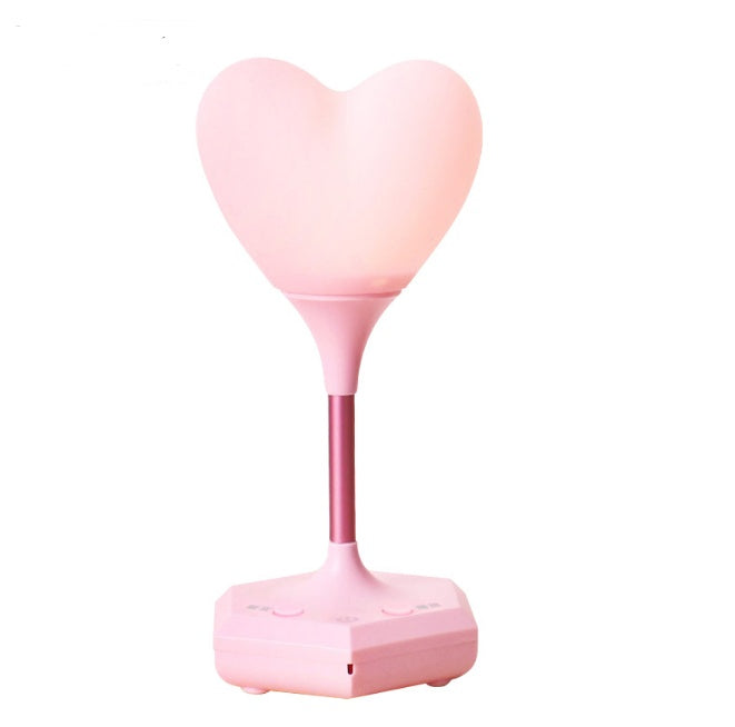 pink heart shaped night lamp with pink base