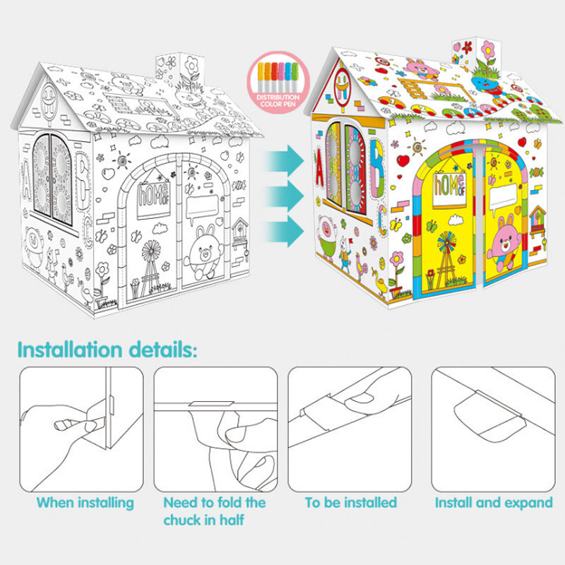 Children's Creative Graffiti Parent-child House Toy