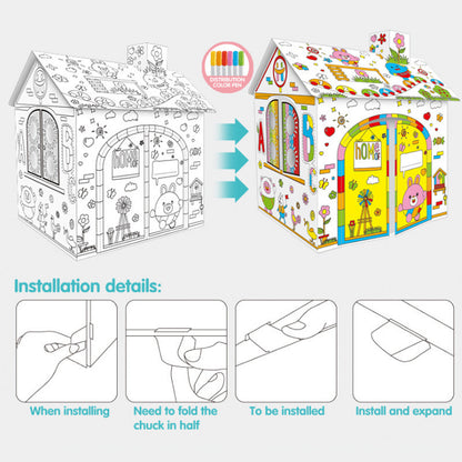 Children's Creative Graffiti Parent-child House Toy