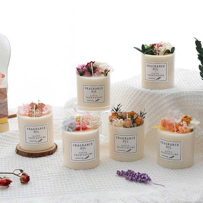 Dried Flowers Décor Romantic Candles