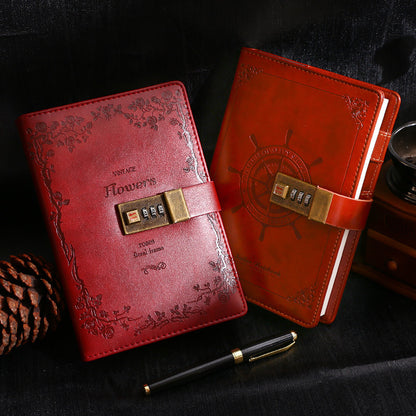 Retro password notebook with lock