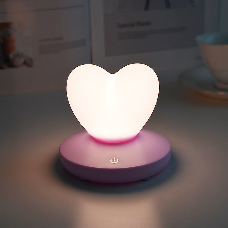 small heart shaped night lamp with pink base