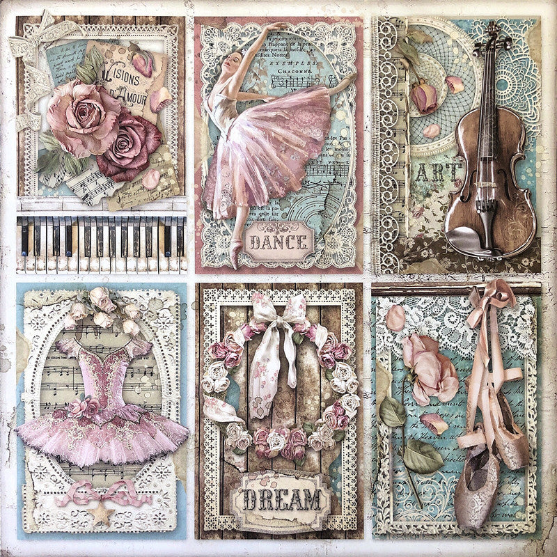 Vintage Journal Sticker Elegant Ballet