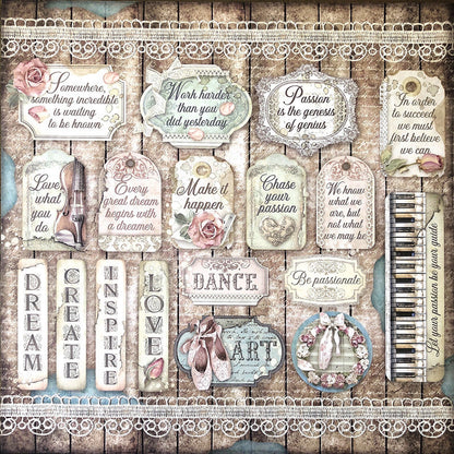 Vintage Journal Sticker Elegant Ballet