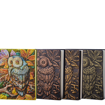 Leather Embossed Owl Notebook